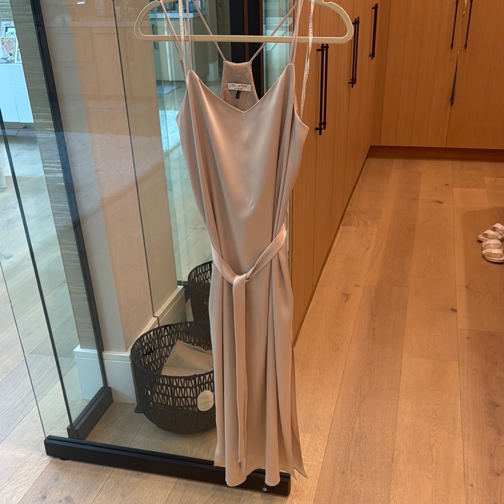 Halston Heritage Backless Cream Dress